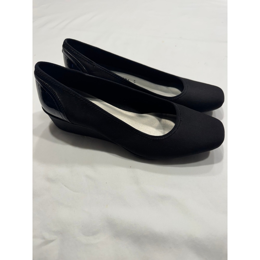 Anne Klein Black Wedge Pumps